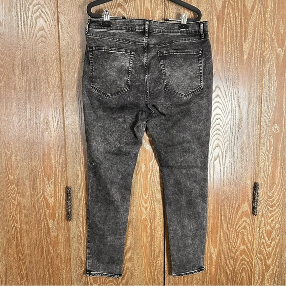 a.n.a NWT Women's Denim Jean Jeggings Sz 14 Black Embroidered Rose Design Pant - Picture 6 of 13